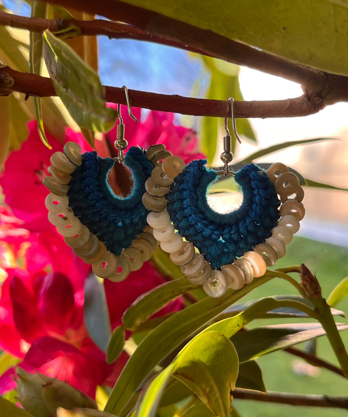 Shell Money - Heart-Shaped  Crochet Earrings